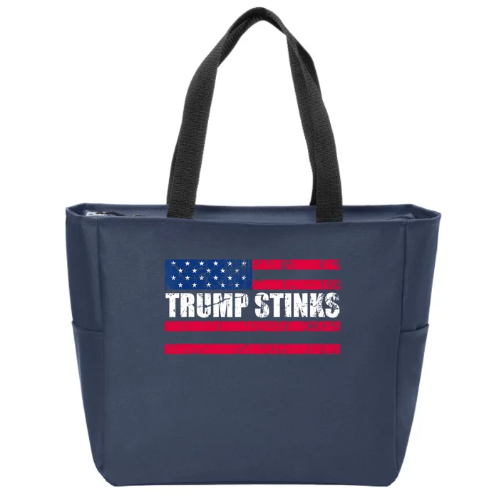 Trump Smells Trump Stinks Vintage Zip Tote Bag