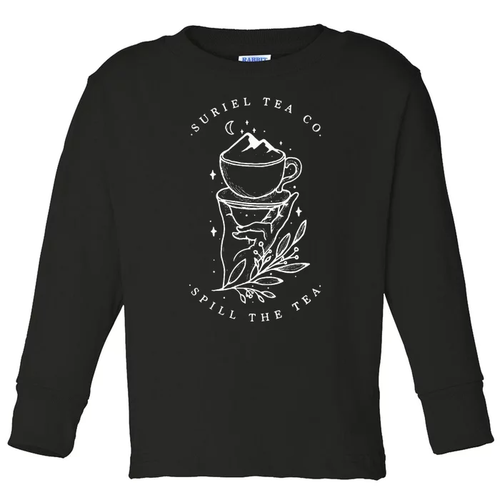 The SurielS Tea Co Spill The Tea Toddler Long Sleeve Shirt