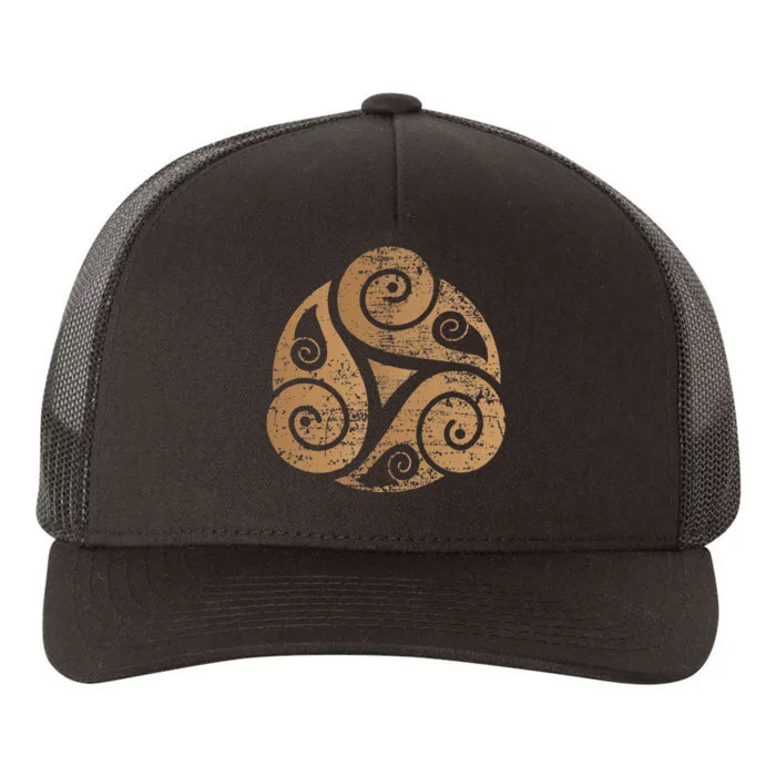 Triple Spiral The Celtic Triskele Triskelion Yupoong Adult 5-Panel Trucker Hat