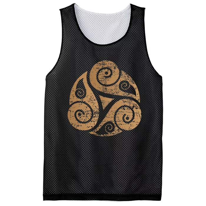 Triple Spiral The Celtic Triskele Triskelion Mesh Reversible Basketball Jersey Tank