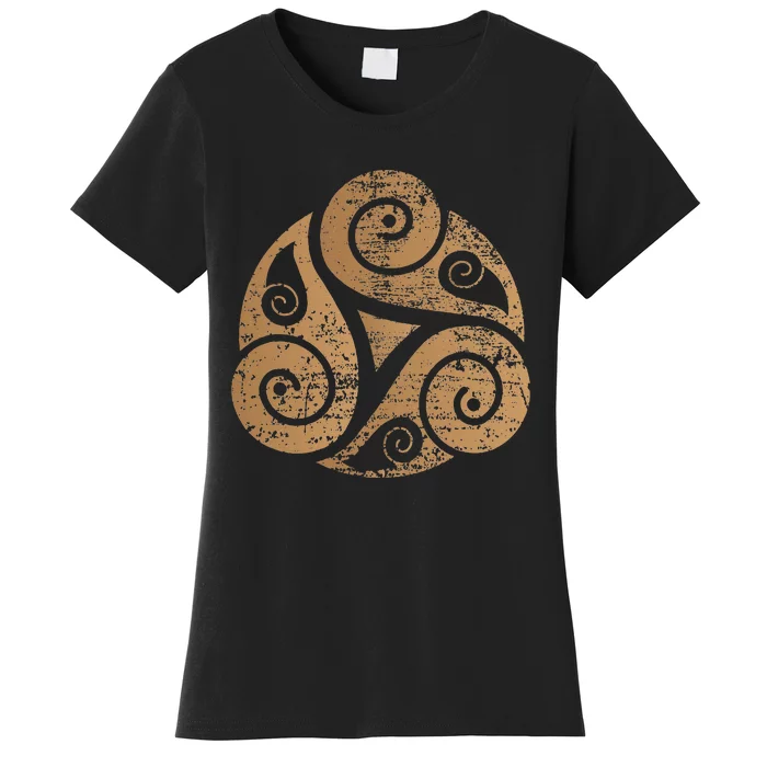 Triple Spiral The Celtic Triskele Triskelion Women's T-Shirt