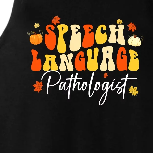 Thanksgiving Speech Therapy Fall Speech Language Pathologist Ladies Tri-Blend Wicking Tank