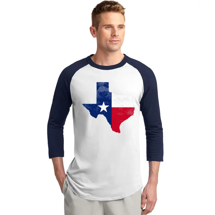 Texas State Usa Distressed Flag Grunge Baseball Sleeve Shirt