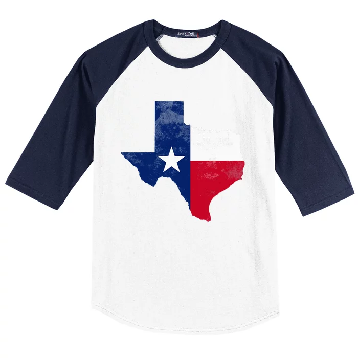 Texas State Usa Distressed Flag Grunge Baseball Sleeve Shirt