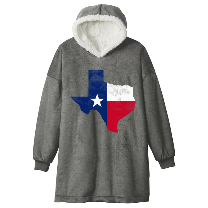 Texas State Usa Distressed Flag Grunge Hooded Wearable Blanket