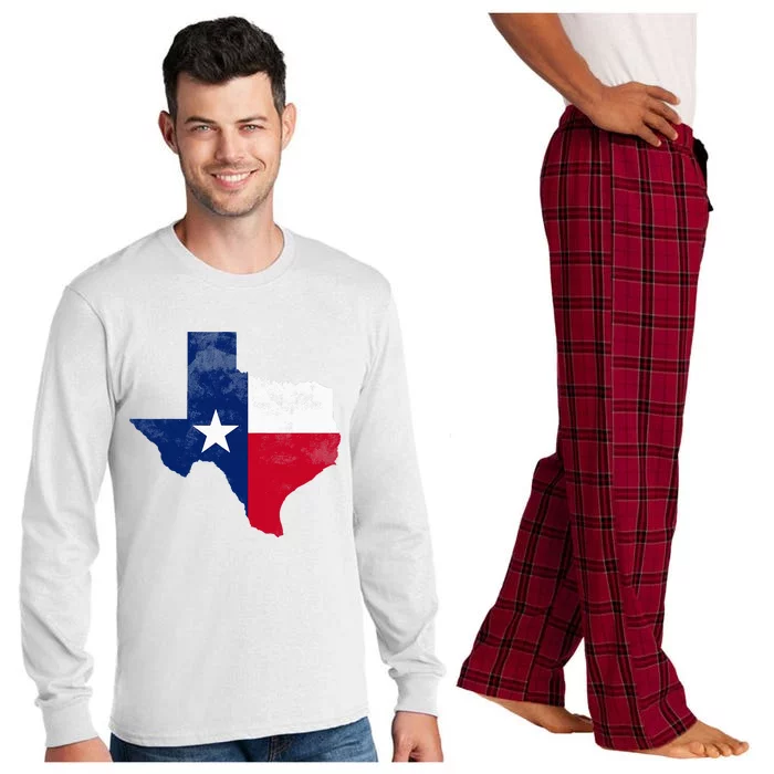 Texas State Usa Distressed Flag Grunge Long Sleeve Pajama Set