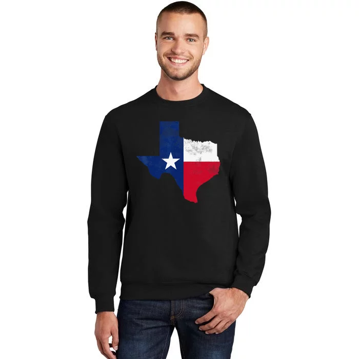 Texas State USA Distressed Flag Grunge Tall Sweatshirt