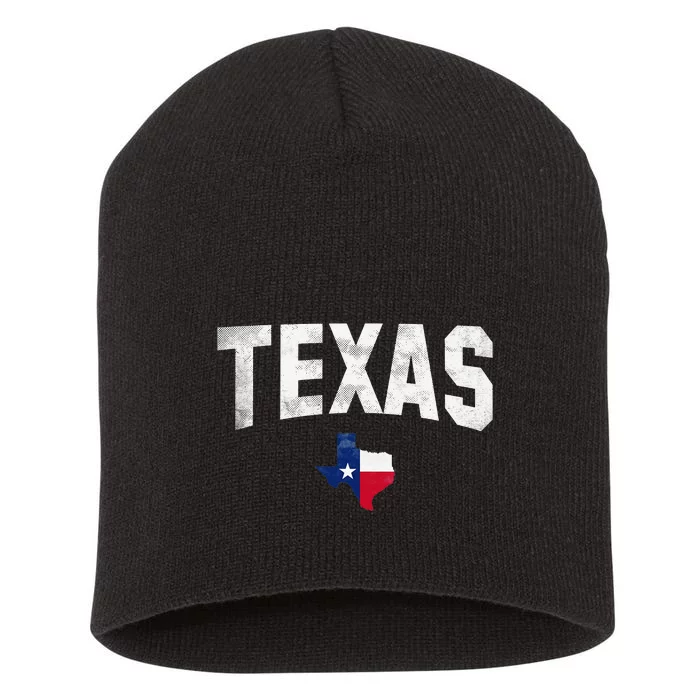 Texas State USA Distressed Flag Grunge Short Acrylic Beanie