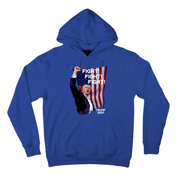 Trump Shot Us Flag Fist Pumped Fight Pray Trump Fight Hoodie