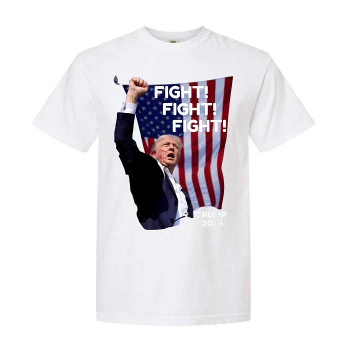 Trump Shot Us Flag Fist Pumped Fight Pray Trump Fight Garment-Dyed Heavyweight T-Shirt