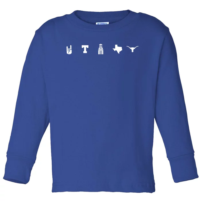 Texas Sneakers Ut Icons Strip Toddler Long Sleeve Shirt