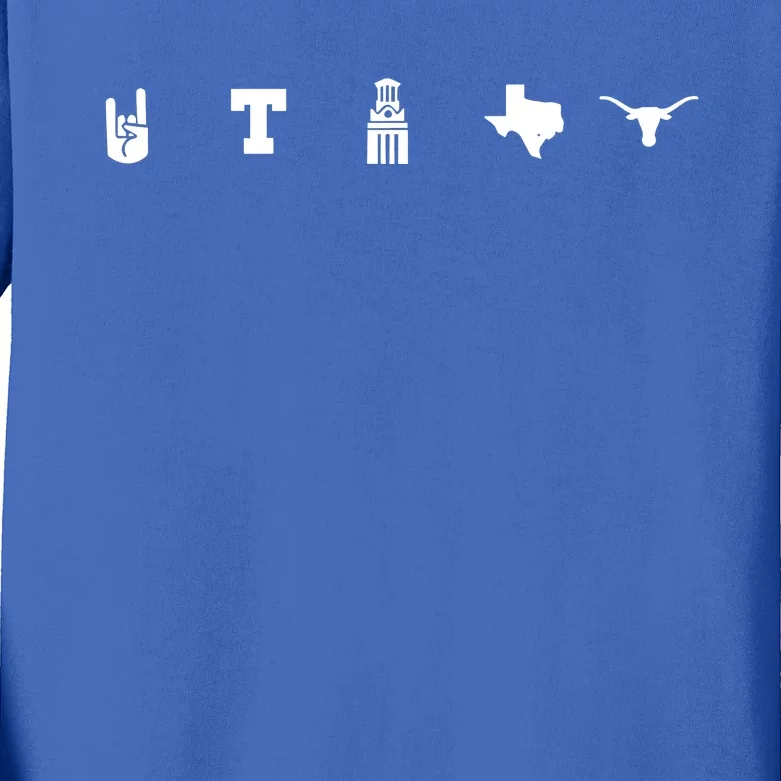 Texas Sneakers Ut Icons Strip Kids Long Sleeve Shirt