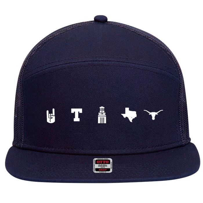 Texas Sneakers Ut Icons Strip 7 Panel Mesh Trucker Snapback Hat