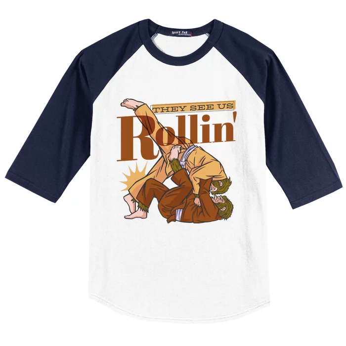 They See Us Rollin Big Foot Martial Arts Baseball Sleeve Shirt