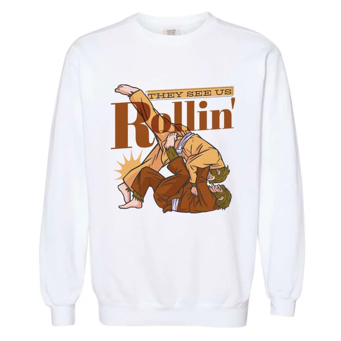 They See Us Rollin Big Foot Martial Arts Garment-Dyed Sweatshirt