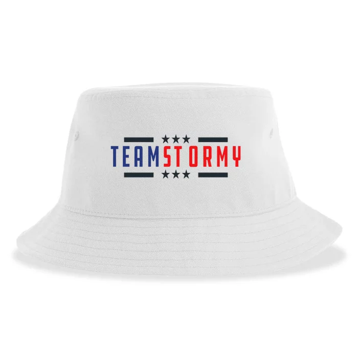 Team Stormy USA Flag WE ARE WITH HER Classic . Sustainable Bucket Hat