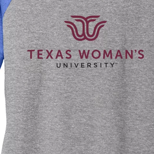 Texas S University Pioneers Distressed Primary Cool Gift Women's Tri-Blend 3/4-Sleeve Raglan Shirt