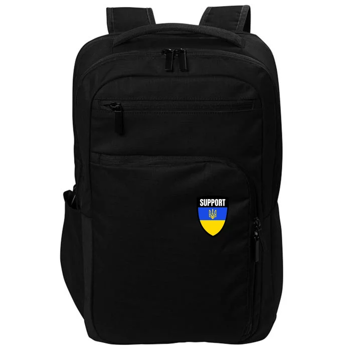 Tatical Support Ukrainian Flag Shield I Stand With Ukraine Military Impact Tech Backpack