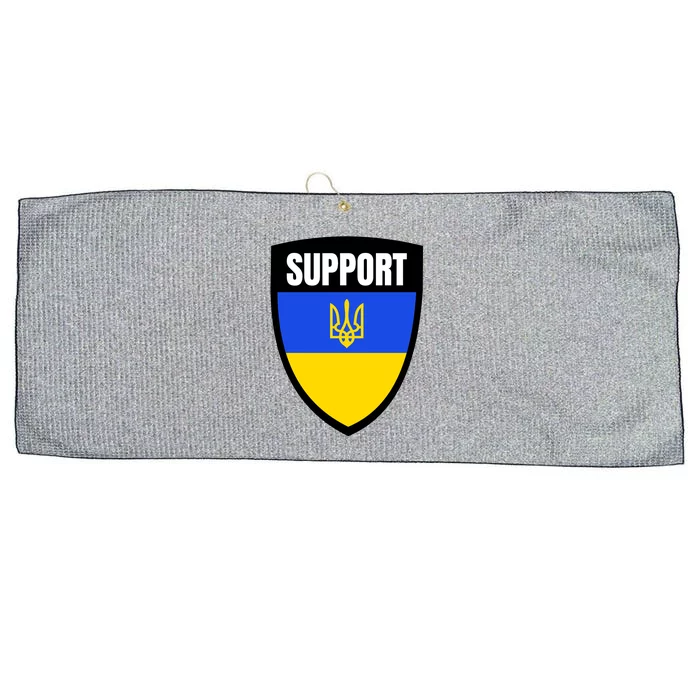 Tatical Support Ukrainian Flag Shield I Stand With Ukraine Military Large Microfiber Waffle Golf Towel