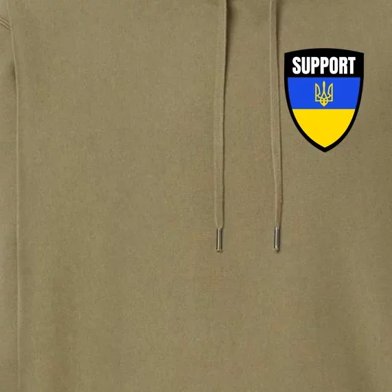 Tatical Support Ukrainian Flag Shield I Stand With Ukraine Military Premium Hoodie