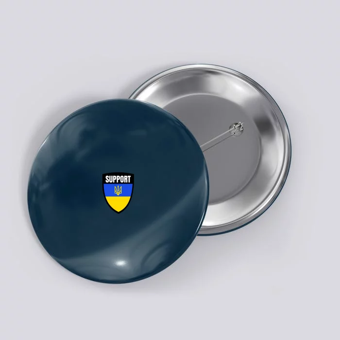 Tatical Support Ukrainian Flag Shield I Stand With Ukraine Military Button