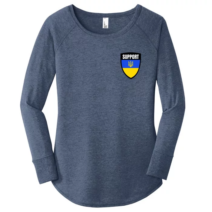 Tatical Support Ukrainian Flag Shield I Stand With Ukraine Military Women's Perfect Tri Tunic Long Sleeve Shirt