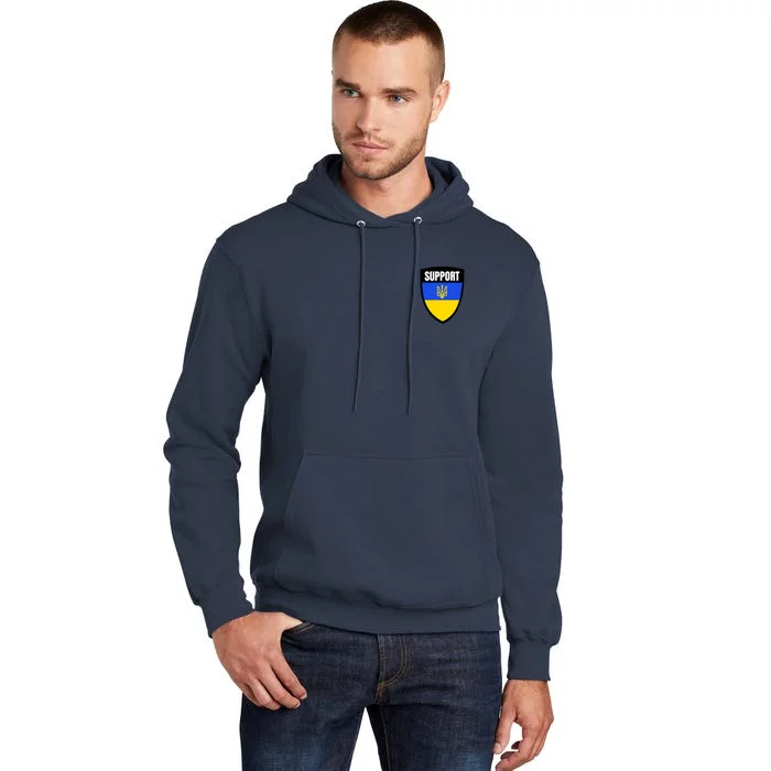 Tatical Support Ukrainian Flag Shield I Stand With Ukraine Military Tall Hoodie