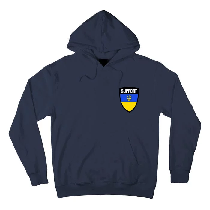 Tatical Support Ukrainian Flag Shield I Stand With Ukraine Military Tall Hoodie