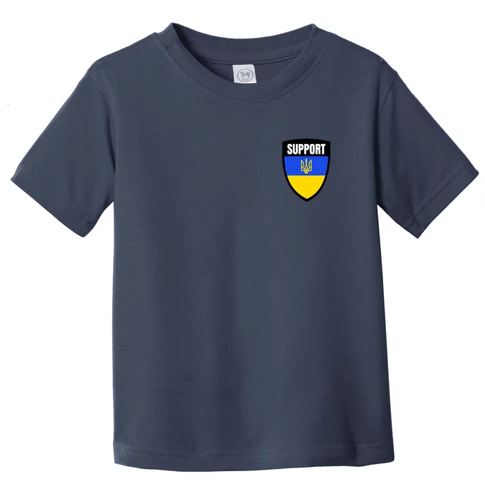 Tatical Support Ukrainian Flag Shield I Stand With Ukraine Military Toddler T-Shirt