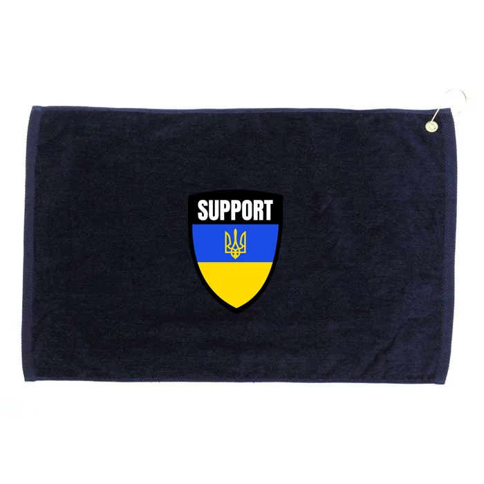 Tatical Support Ukrainian Flag Shield I Stand With Ukraine Military Grommeted Golf Towel