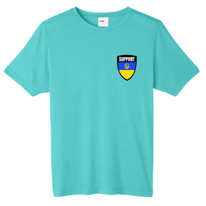 Tatical Support Ukrainian Flag Shield I Stand With Ukraine Military ChromaSoft Performance T-Shirt