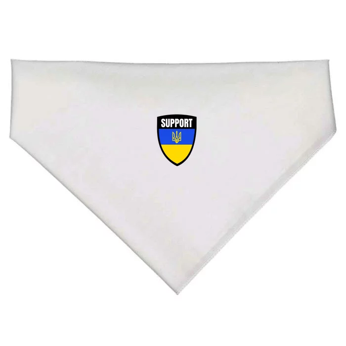 Tatical Support Ukrainian Flag Shield I Stand With Ukraine Military USA-Made Doggie Bandana