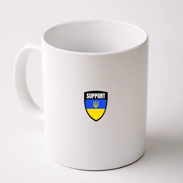 Tatical Support Ukrainian Flag Shield I Stand With Ukraine Military Front & Back Coffee Mug