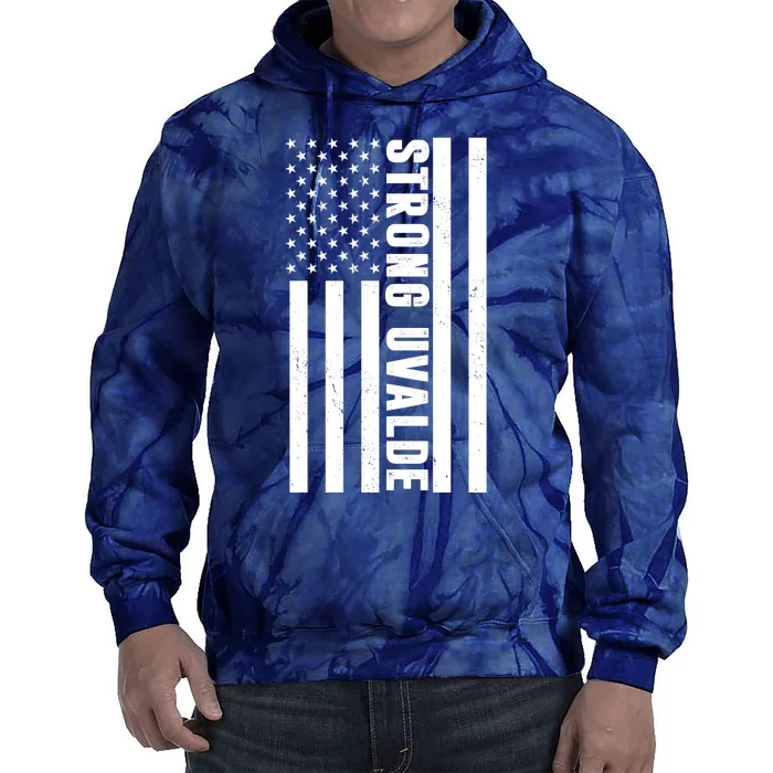 Texas Strong Uvalde United States Flag Tie Dye Hoodie