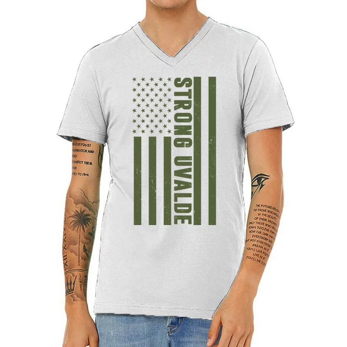 Texas Strong Uvalde United States Flag V-Neck T-Shirt