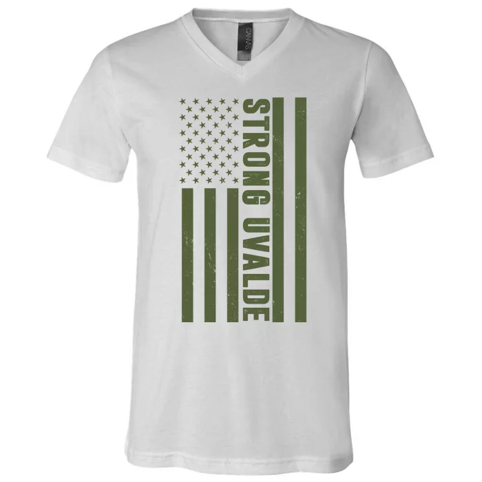 Texas Strong Uvalde United States Flag V-Neck T-Shirt