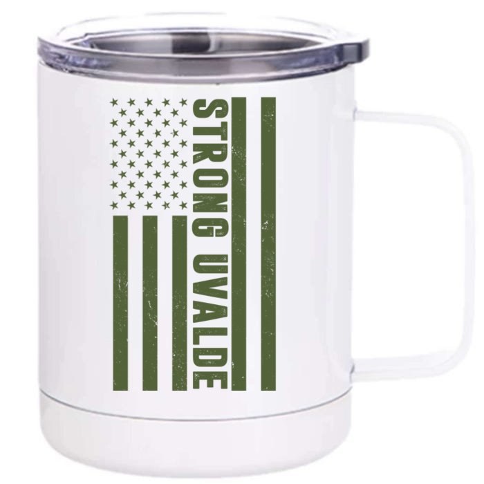 Texas Strong Uvalde United States Flag Front & Back 12oz Stainless Steel Tumbler Cup