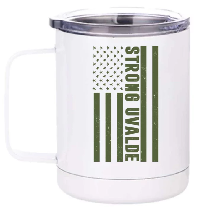 Texas Strong Uvalde United States Flag Front & Back 12oz Stainless Steel Tumbler Cup