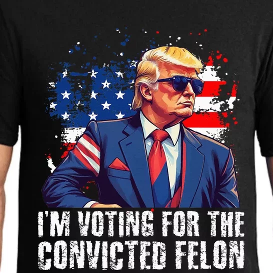 Trump Sunglasses Us Flag I Am Voting Convicted Felon Pajama Set