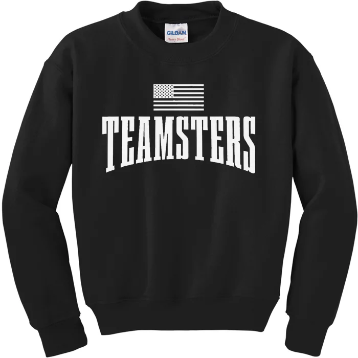 Teamsters Solidarity Union Worker Labor Protest Usa Flag Kids Sweatshirt