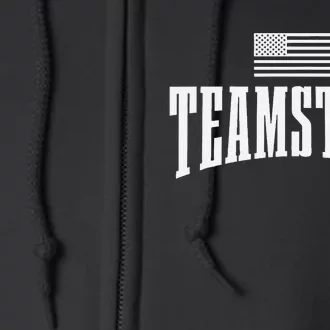 Teamsters Solidarity Union Worker Labor Protest Usa Flag Full Zip Hoodie