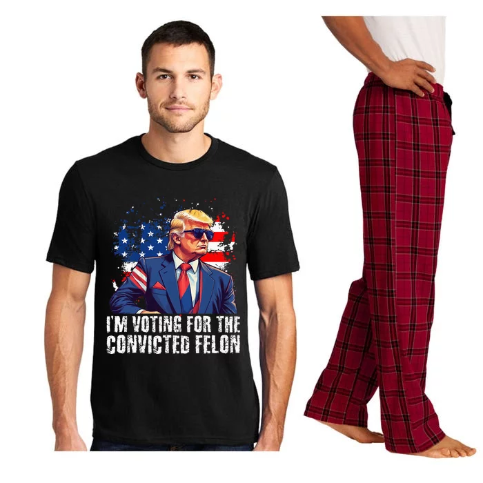 Trump Sunglasses Us Flag I Am Voting Convicted Felon Pajama Set