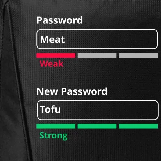 Tofu Saying Vegan Meme Password Weak Strong Tofu Cute Gift City Backpack