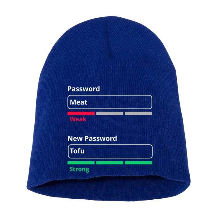 Tofu Saying Vegan Meme Password Weak Strong Tofu Cute Gift Short Acrylic Beanie