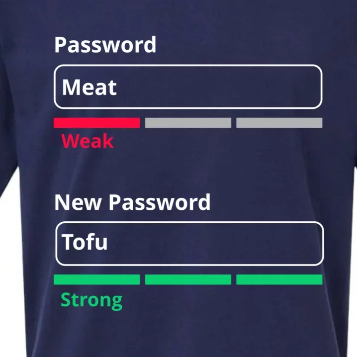 Tofu Saying Vegan Meme Password Weak Strong Tofu Cute Gift Sueded Cloud Jersey T-Shirt