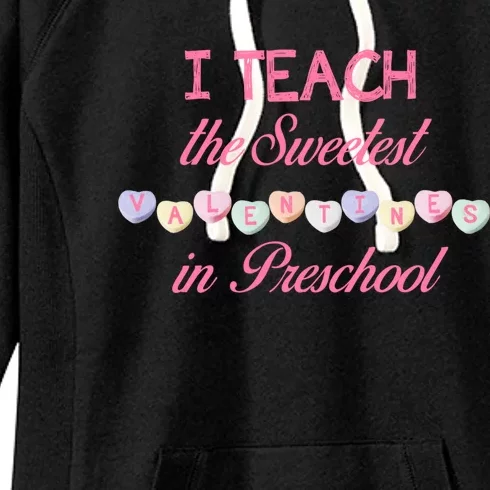 Teacher Sweetest Valentines Day Preschool Cool Gift Women's Fleece Hoodie