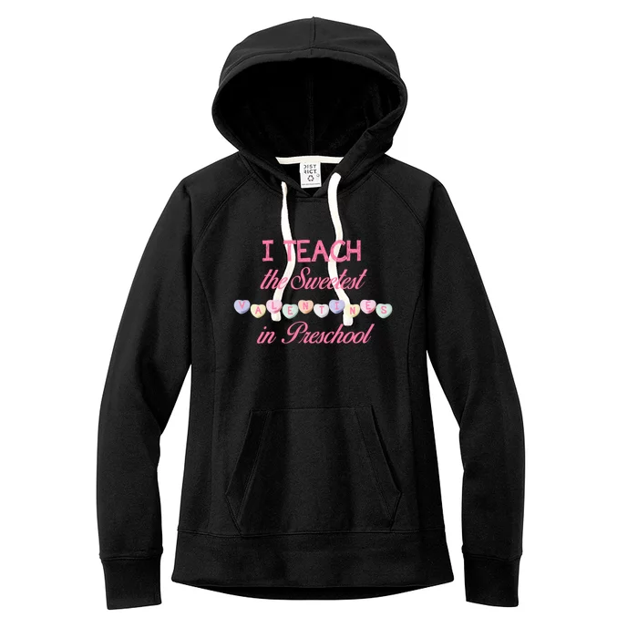 Teacher Sweetest Valentines Day Preschool Cool Gift Women's Fleece Hoodie