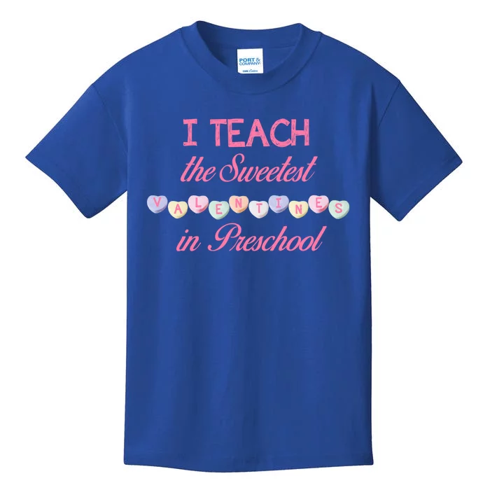 Teacher Sweetest Valentines Day Preschool Cool Gift Kids T-Shirt