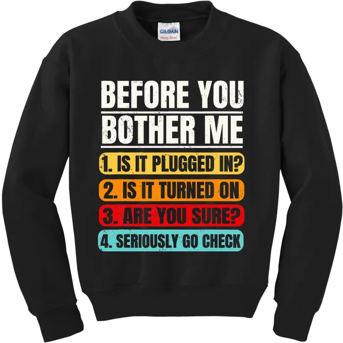 Tech Support Vintage Help Desk IT Call Center Kids Sweatshirt