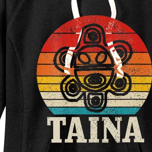 Taina Sun Vintage Puerto Rico Boricua Taino Boriken Boriquen Women's Fleece Hoodie